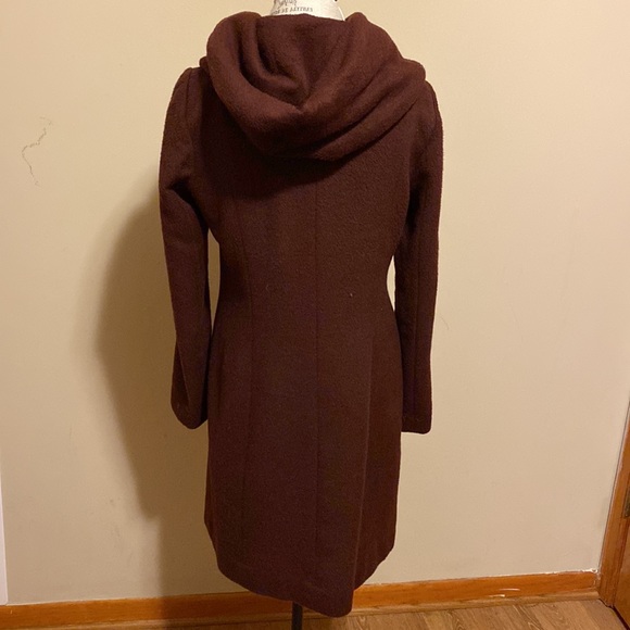 Cole Haan Maroon Wool Coat as 8 - Picture 2 of 5